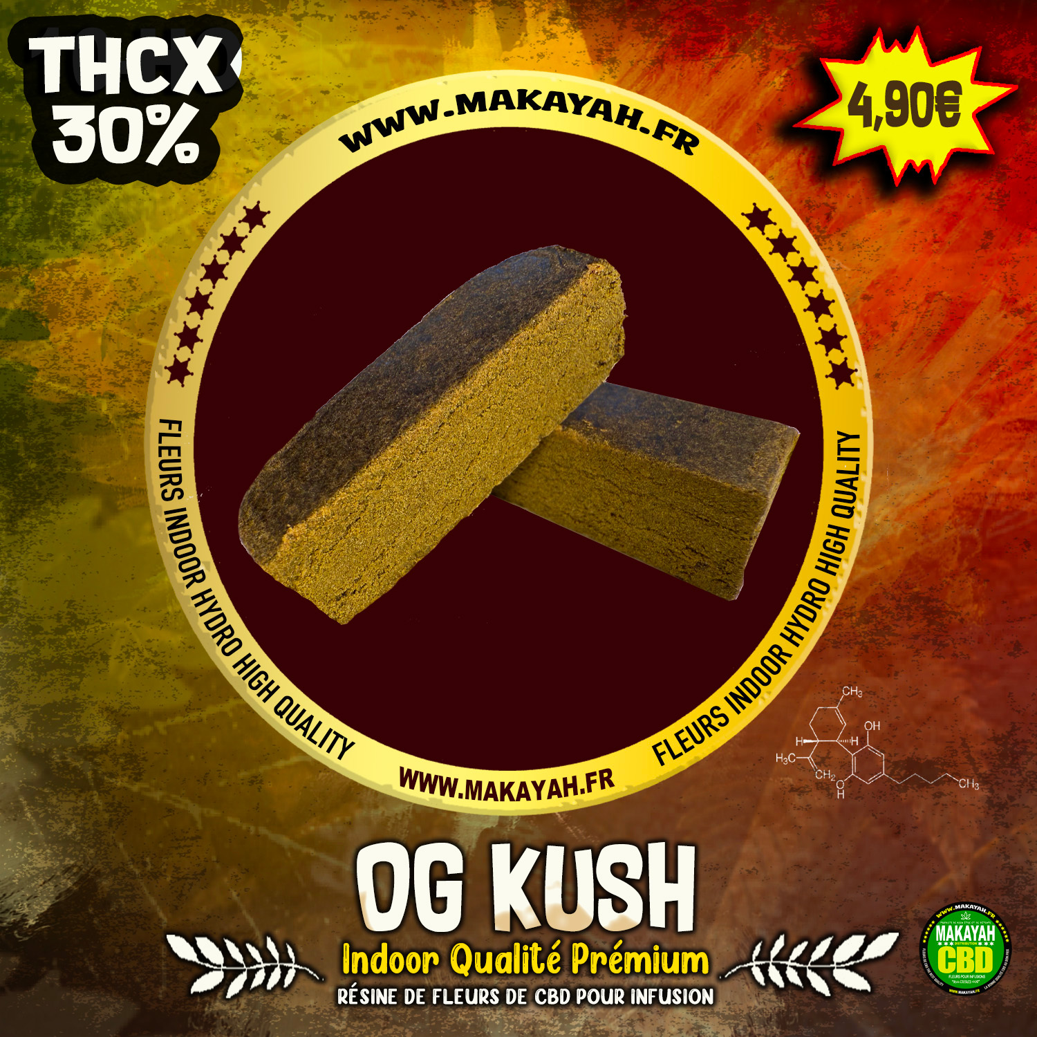 OG Kush indoor Qualité Premium 30%THC-X4,90€/g