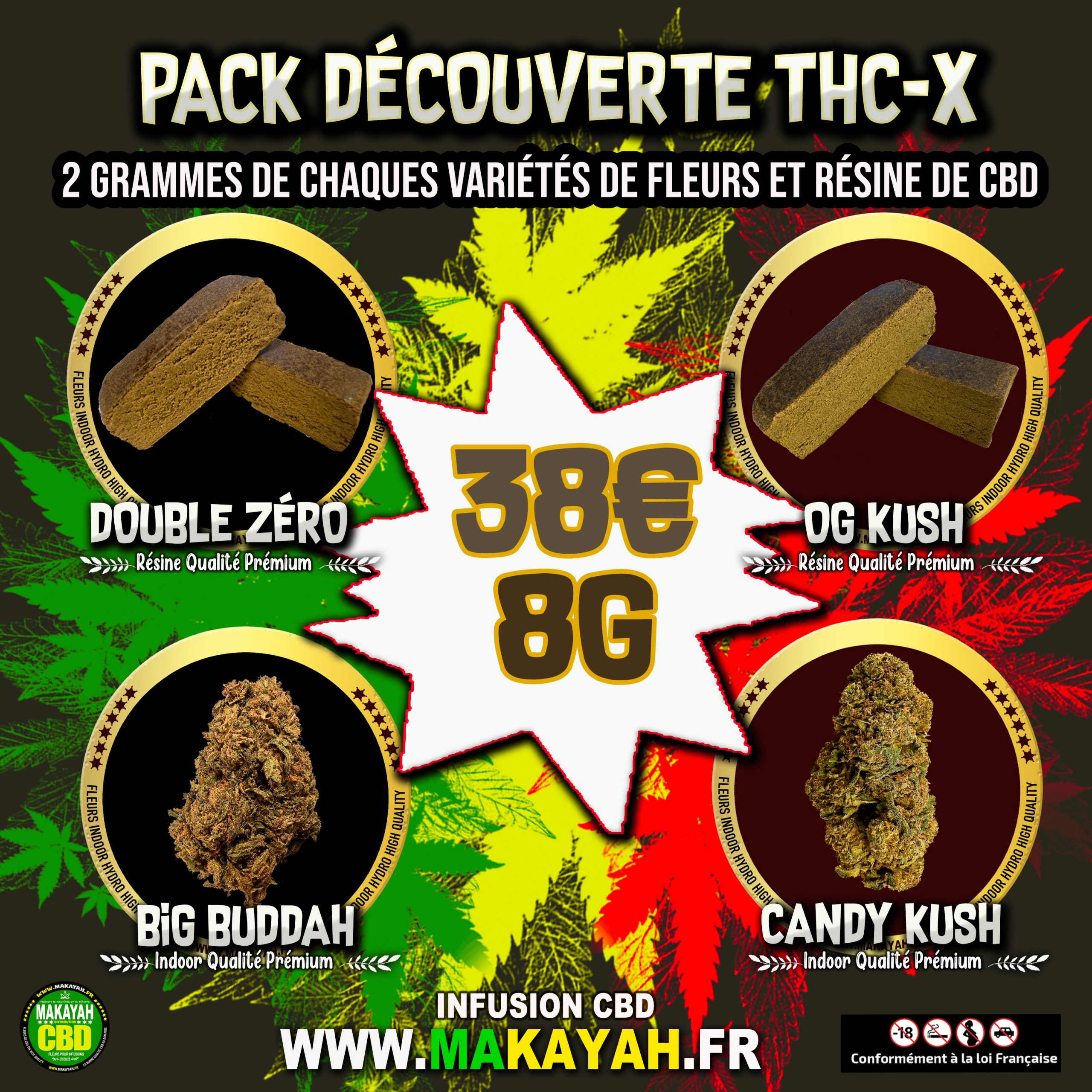 Pack Découverte THC-X 38€/8g