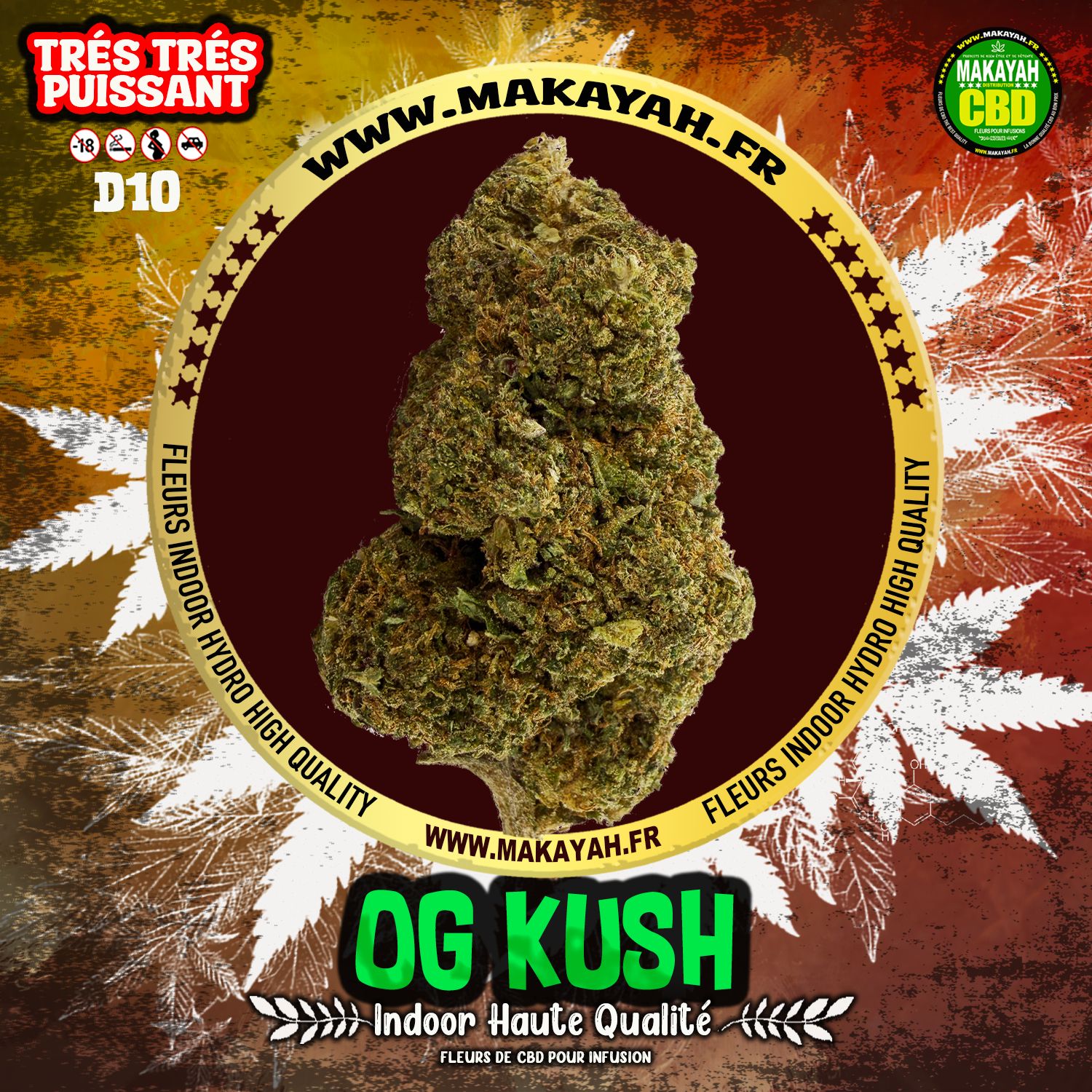 OG Kush indoor Haute Qualité D10 6,50€/g au lieu de 8€/g