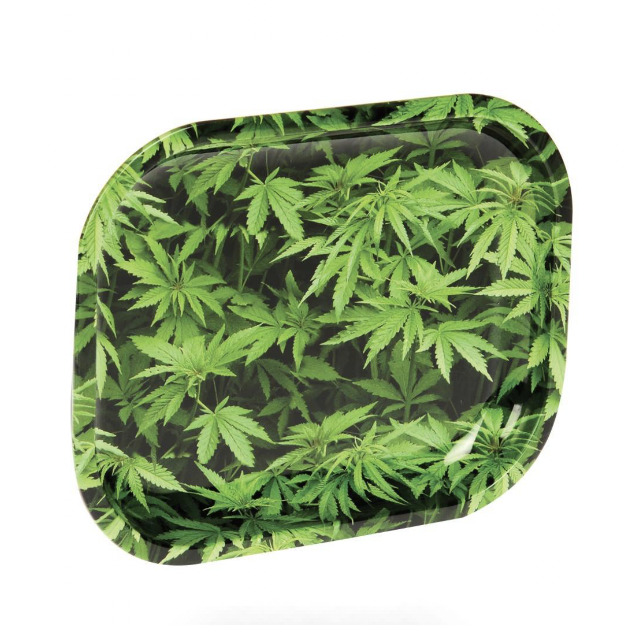 PLATEAU METAL BLACK FEUILLE CBD