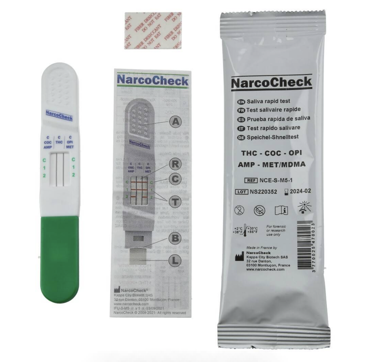 TEST SALIVAIRE NARCOCHECK 5 SUBSTANCES