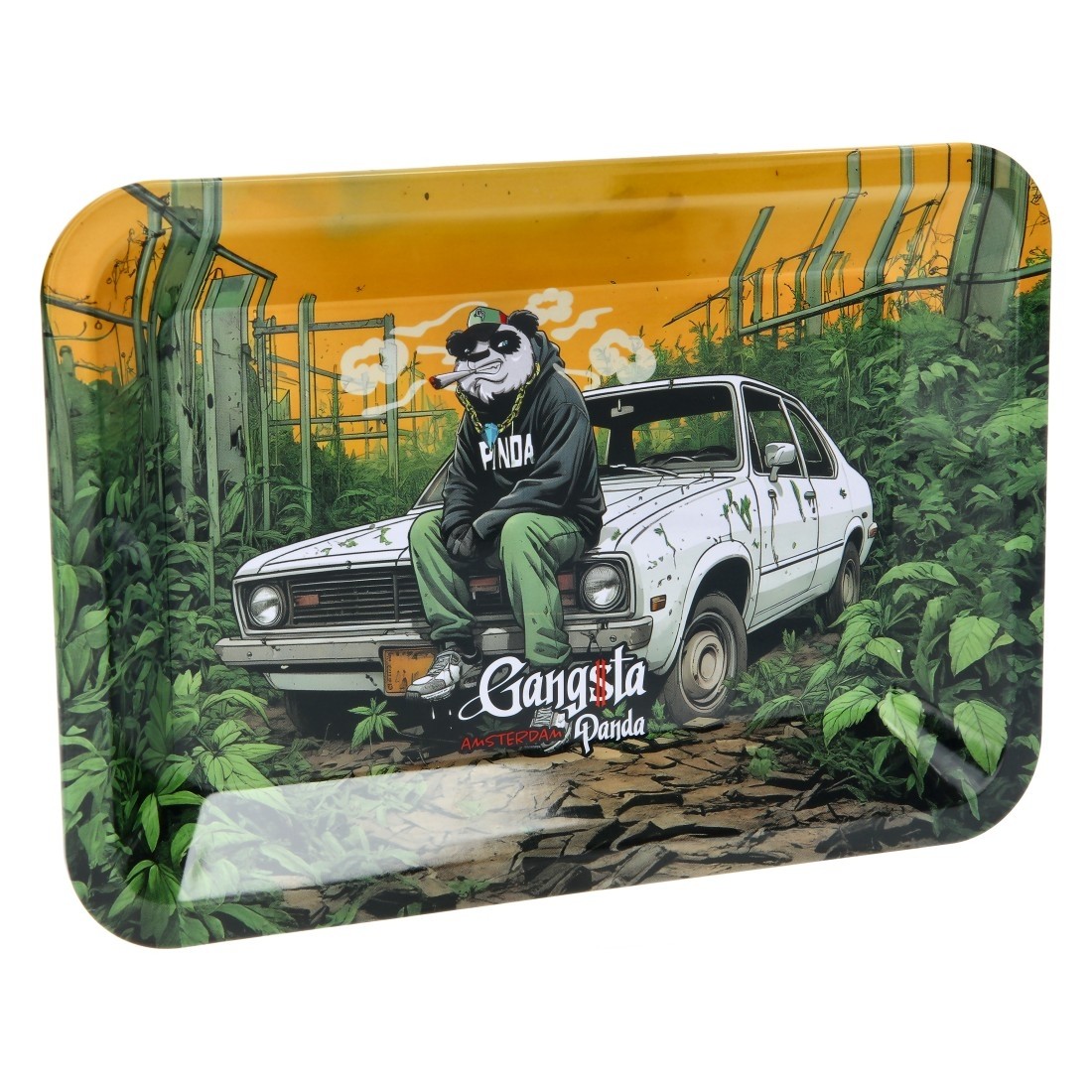 Plateau Métalique GANGSTA PANDA CAR